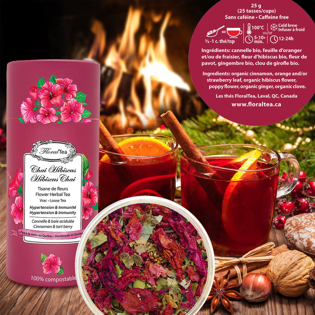 Trio des fêtes de Noël - Tisane Chain Hibiscus - Les thés FloralTea