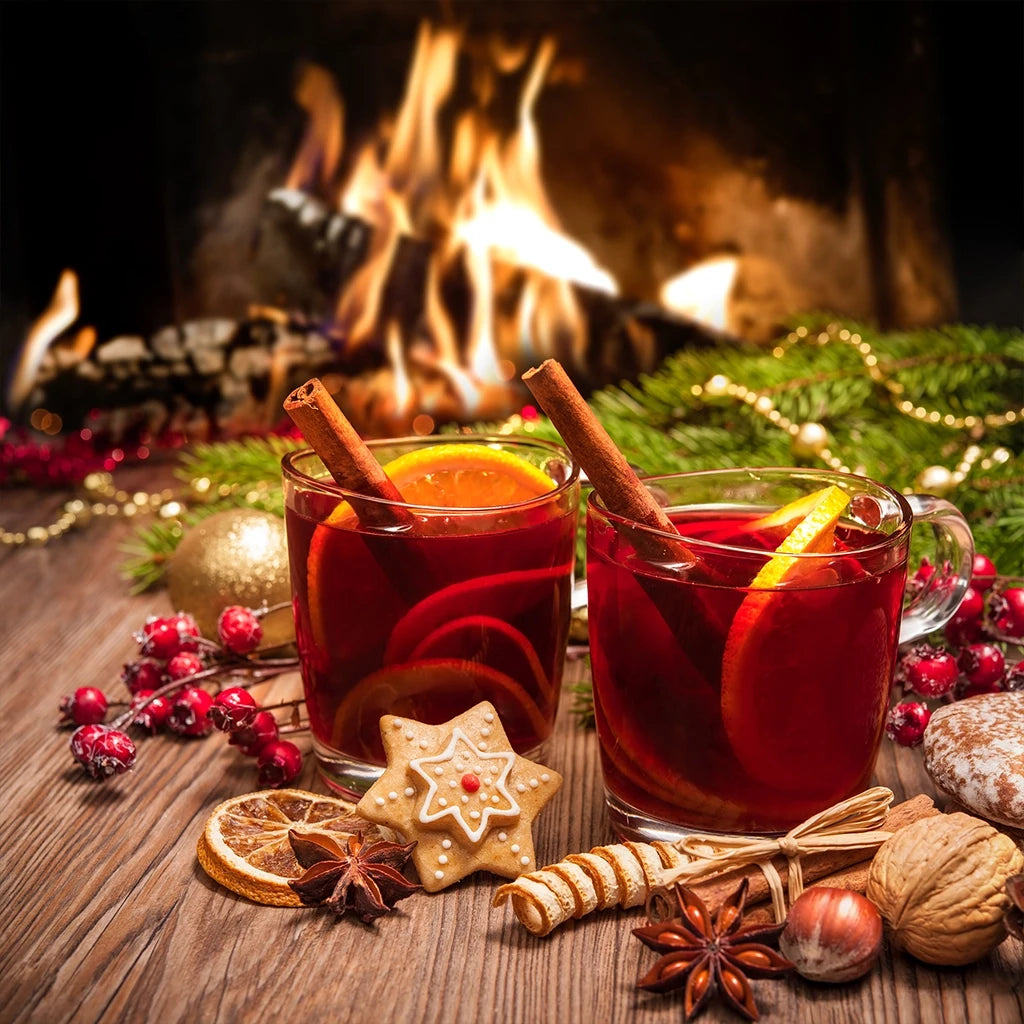 Recette de vin chaud aux épices à la tisane de chai hibiscus - Recipe for spiced mulled wine with hibiscus chai herbal tea - FloralTea