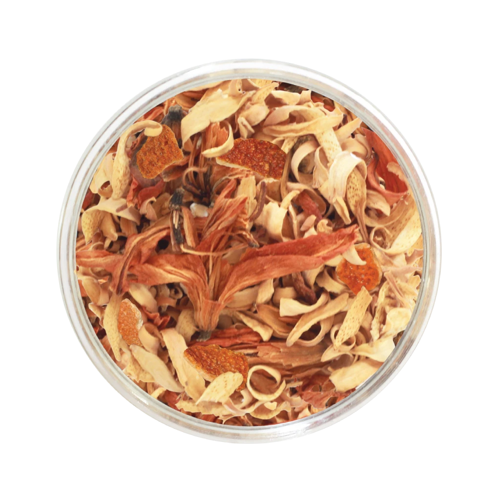 Mélange de tisane de fleur d’oranger de Les thés FloralTea gourmet et santé fait à la main au Québec avec plantes médicinales pour renforcer le systèmes digestifs et immunitaires, aider à la perte de poids, contrôler la glycémie et favoriser le sommeil. Végétalien, ingrédients naturels, biologiques ou sauvages, vrac ou sachet compostable.