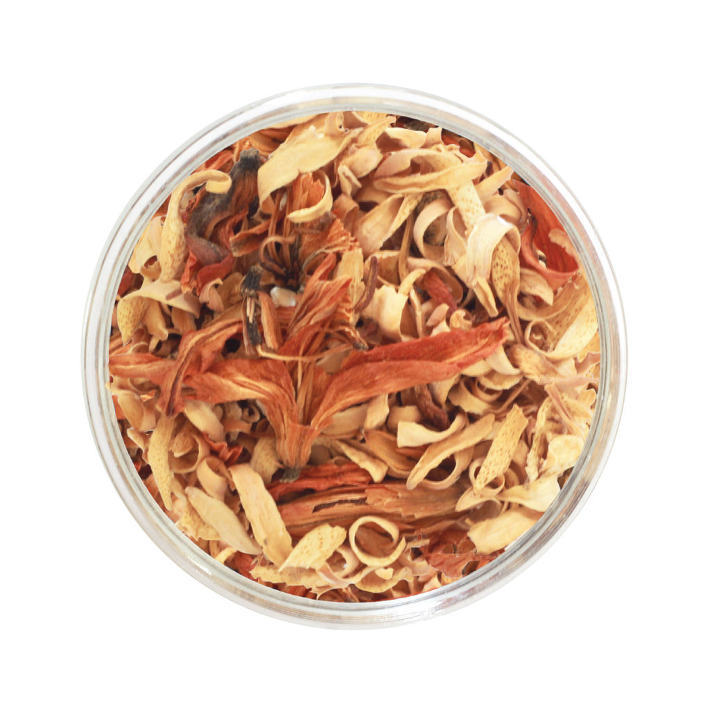 Mélange de tisane de fleur d’oranger de Les thés FloralTea gourmet et santé fait à la main au Québec avec plantes médicinales pour renforcer le systèmes digestifs et immunitaires, aider à la perte de poids, contrôler la glycémie et favoriser le sommeil. Végétalien, ingrédients naturels, biologiques ou sauvages, vrac ou sachet compostable.