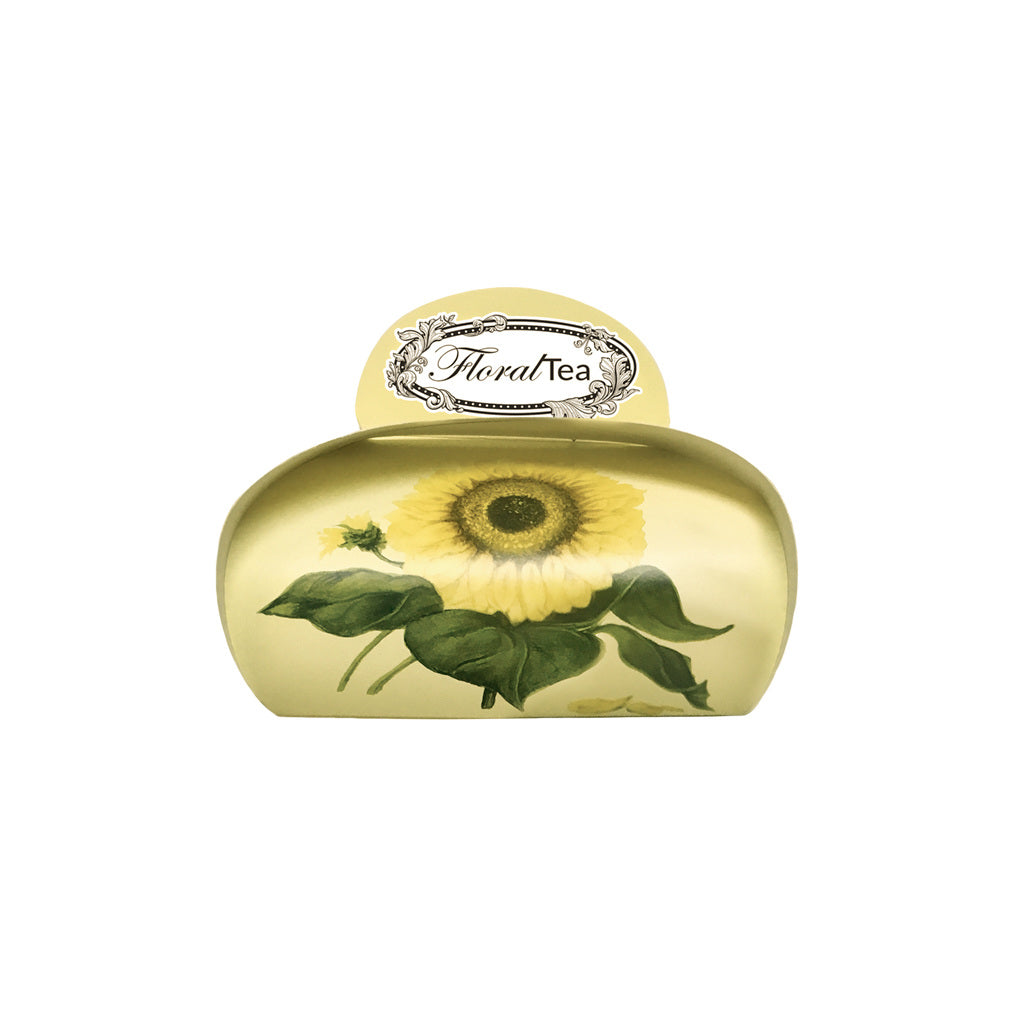 Ballotin de 12 sachets compostables du mélange de tisane de fleur de Tournesol de Les thés FloralTea gourmet et santé fait à la main au Québec avec plantes médicinales pour assainir le foie et la vésicule biliaire. Végétalien, ingrédients naturels, biologique ou sauvages, sans caféine.