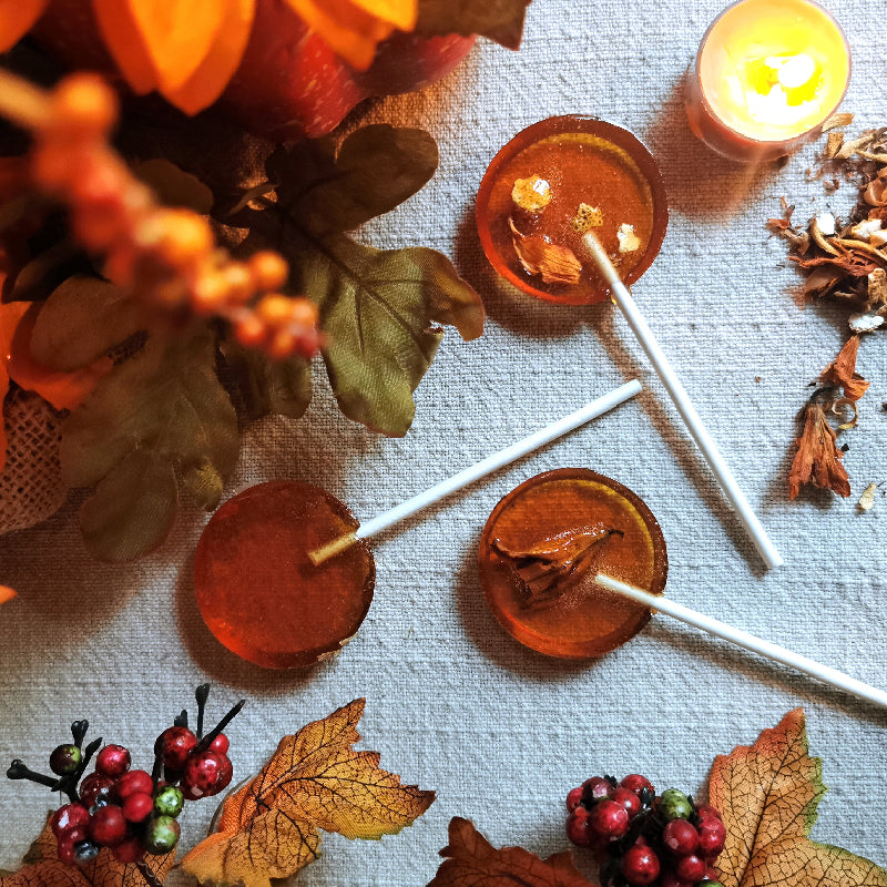 Recette de suçon au miel et fleur d'oranger - Recipe for honey and orange blossom lollipops - FloralTea